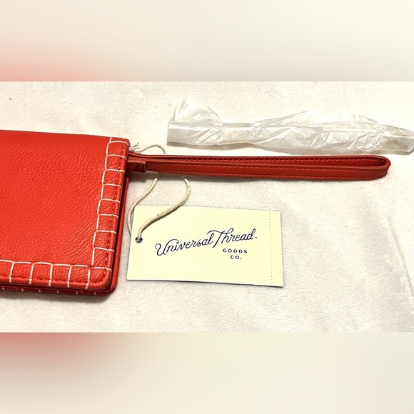 Universal Thread Orange-Red Snap Wallet with White Stitching New with Tags NWT - Picture 12 of 12